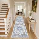Ileading Washable Hallway Runner Rugs, 2x8 Non Slip Runners Area Rug for Entryway Kitchen Bathroom Bedroom Laundry Living Room, Long Narrow Low-Pile Floor Carpet Boho Vintage Throw Mat for Kids Room