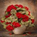 Artificial Geranium Flowers for Outdoors, 4 Bundles Real Touch Silk, UV Resistant Fake Plants for Pots, Porch, Patio and Garden Decor (Vase Not Included)