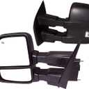 AERDM New Pair towing mirror Black Housing fit for 2015 2016 2017 2018 Ford F150 Pickup Truck Towing Mirrors w/Turn Signal, Auxiliary Lamp