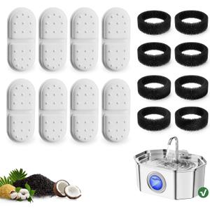 Apauk 8 Pack Replacement Filters/Sponges - Individually Packaged-Applicable to Cat Water Fountain Stainless Steel 108oz/3.2L, APAUK Automatic Pet Fountain Dog Water Dispenser