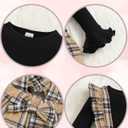 Renotemy Toddler Baby Girl Clothes Fall Winter Overalls Jumpsuit Ribbed Knit Sweater Plaid Suspender Pant 2PCS Outfits 12M-4T (12-18 Months, Black Brown Plaid)