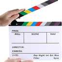 3 x Movie Film Video Clapboard irector's Cut Action Scene Clapper Board,Movie Theme Party Decorations - Black/Colorful, 11.8x10.6 inches (Acrylic Material)