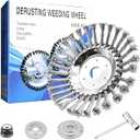 CZS 8 Inch Unbreakable Wired Trimmer Blade, Steel Wire Cutter Trimmer Head, Wire Rotary Brush Weed Trimmer Head, Weed Eater Head with Adapter Kit for Moss Grass Rust Removal