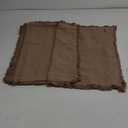 MIULEE Decorative Throw Pillow Covers Neutral Linen Fringe Throw Pillows Set of 2 Cocoa Brown Boho Farmhouse Cushion Covers for Couch Sofa Bed Living Room Spring Home Decor 20x20 Inch