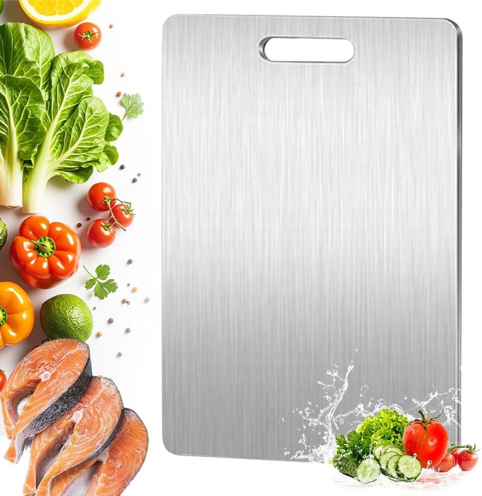 Titanium Cutting Board for Kitchen, 15.311 Large Size Cutting Board Double Sided Food Grade, Non Toxic Chopping Board for Meat/Fruit/Vegetable, Dishwasher Safe Easy to Clean