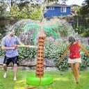 61" Inflatable Palm Tree Backyard Sprinkler for Kids, Spray Water Pool Toy Inflatable sprinkler for yard Outdoor Hawaiian Party Coconut Tree for Lawn Sprinkler for Boys Girls Backyard Beach Games Toys