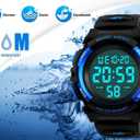 MJSCPHBJK Easy Read Kids Digital Watch, Boys Sports Chronograph with 50M Waterproof, LED Display Alarm Calendar Wrist Watch for 3-15 Year Old Teen Children, Outdoor Gift Idea