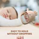 1 Pack Baby Teething Toy Silicone Teething Mitten for Babies Over 3 Months Anti Dropping Wrist Hand Teethers Baby Chew Toys for Sucking Needs, BPA Free (Caramel)