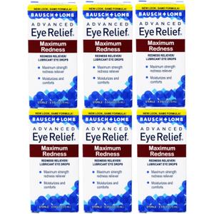 Bausch & Lomb Advanced Eye Relief Maximum Redness Reliver, 0.5 Fl Oz (Pack of 5), 2026/09