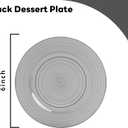 100 Count 6 Inch Transparent Black Plastic Plates, Heavy Duty Disposable Dessert Salad Plate, Round Fancy Appetizer Plates for Wedding, Party