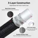 EVIL ENERGY 8AN PTFE Fuel Hose Line, AN8 Fuel Line E85 Nylon Braided 20FT Black