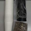 RACETOP 12 oz 50 pack Disposable Paper Coffee Cups with Lids and Sleeves (White)