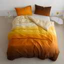 Luxlovery Gradient Color Comforter King Orange and Yellow Bedding Set Abstract Ink Color Blanket Quilts Soft Breathable Stylish Blanket Quilts Colorful Modern Comforter Set Women Men
