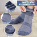 Bulinlulu Diabetic Socks for Men Women,6 Pairs Bamboo Viscose Non Binding Ankle Diabetic Socks for Women Men Size 9-12 13-15 (Gray)