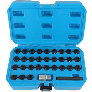 32 PCS Wheel Lock Removal Kit Compatible with Mercedes Benz, Wheel Lock Key Set Wheel Lock Lug Nut Removal Kit for Removing and Locking