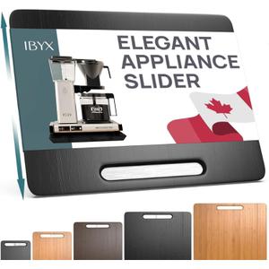 Ibyx Elegant Sliding Tray for Your Coffee Maker & Heavy Kitchen Appliances - Sturdy, Slides Easily from Under The Cabinet (Black, 13W x 10.5D)
