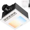 VIVOHOME 1800W PTC Bathroom Exhaust Fan with Light and Heater, 160CFM, 3CCT, 11.8 x 14.9 x 6.9 in