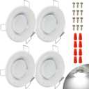 ULITECO RV Recessed Ceiling Light, 3Inch RV Puck Light 12V, 400LM RV Light Interior, Camper Light Fixture for RV Motorhome Caravan Trailer Boat (5500-6500K Cool White, 4Pack)