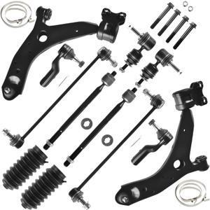 Front Lower Control Arm w/Ball Sway Bar Tie Rod Suspension Kit Compatible with Mazda 3 2004-2009/3 Sport 2009 All Models, for Mazda 5 06-15 All Models [Replace#K620040, K620041, K80235]