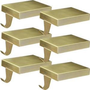6 Pack Christmas Stocking Holder Bases - Mantel Stocking Hangers Hanging Hooks for Fireplace Stand Holder Weighted Hangers for Xmas Holiday Decoration (Bronze, 6)