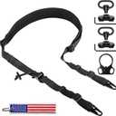QD Sling 2 Point Sling Swivel Quick Adjust Gun Sling with HK Hook Soft Shoulder Pad, Rifle Sling for Hunting Tactical Strap