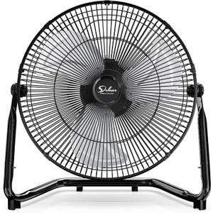 Simple Deluxe Comfort Zone Cradle Floor Fan, 12 Inch 3-Speed High Velocity, 230 Degree Adjustable Tilt, All-Metal, Carry Handle, Rubber Feet,Ideal for Home, Bedroom & Office, Black