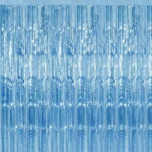 Birthday Party Streamer Backdrop Decorations-Glossy Foil,Brightly Colored,Perfect for Themed Party,Christmas,2 Pack,SkyBlue