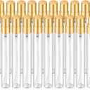 20Pcs 10ml Empty Clear Glass Mist Spray Bottle Refillable Mini Perfume Atomizer Travel Sample Bottle with Golden Aluminized Nozzle Makeup Container for Perfume (10ml Gold Caps)