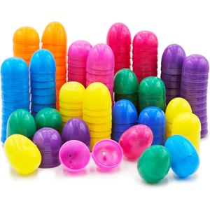 The Dreidel Company 200-Pack Fillable Easter Eggs with Hinge Bulk Colorful Bright Plastic Easter Eggs, Perfect for Easter Egg Hunt, Suprise Egg, Easter Hunt, 2.3" Assorted Colors (200-Pack)