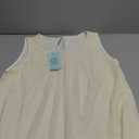 Quezhu Womens Summer Tank Tops Sleeveless Chiffon Double Layers Blouse Loose Round Neck Casual Shirts, Small 