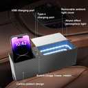 2 x Heart Horse Car Seat Gap Filler Abyss Effect Atmosphere Light, Seat Gap Filler Organizer Box with USB and Type-C Charging Ports, Card Coin Storage Car Interior Accessories 2PCS