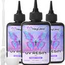 HeyClear 300g UV Resin kit with Casting Tools -Super Clear, Hard, Low Odor, Premixed UV Epoxy Fast Curing for Beginners Jewelry Making, DIY Crafts, Coating and Resina Art