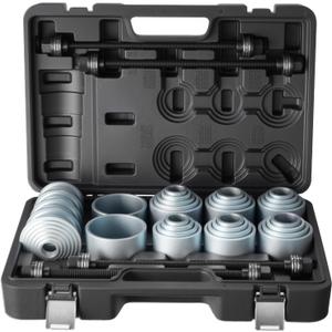 VEVOR Pull and Press Sleeve Kit, 36 PCS, Steel Bush Removal Insertion Sleeve Tools with Carrying Case, Compatible with LCV and HGV Engines, for Removing and Installing Bushings, Bearings, and Seals