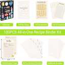 1 Pack Recipe Binder 9" x 7", 3 Ring Binder Recipe Book to Write in Your Own Recipes, Recipe Notebook Binder With 100 Recipes Page (5.5" x 8.5"), 12 Full Page Dividers