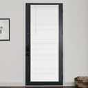 LazBlinds 1" Vinyl Mini Blinds - Cordless French Door Blinds for Privacy, Light Filtering Horizontal Shades for Front Door & Patio Sidelight, 26" W x 72" H, White, 36"W x 72"H