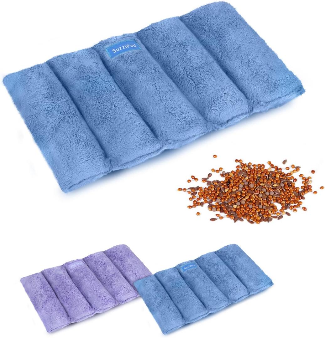 SuzziPad Microwave Heating Pad, 6.5x12 Reusable Moist Heated Pads for Discomfort Reduction, Sore Muscle, Heat Packs for Shoulder, Knee, Abdominal and Back (Blue)