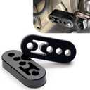 2 PCS 4 Holes Exhaust Rubber Hanger, Exhaust Pipe Support Bracket, Muffler Hanger Accessories, Universal for Most Cars (Black)