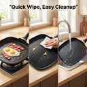LECOOKING Nonstick Crepe Pan, 8.5 Inch Griddle Pan, Fry Pans for Cooking Eggs, Omelettes, and More - Non-Stick Marble Coating Skillet Induction Compatible