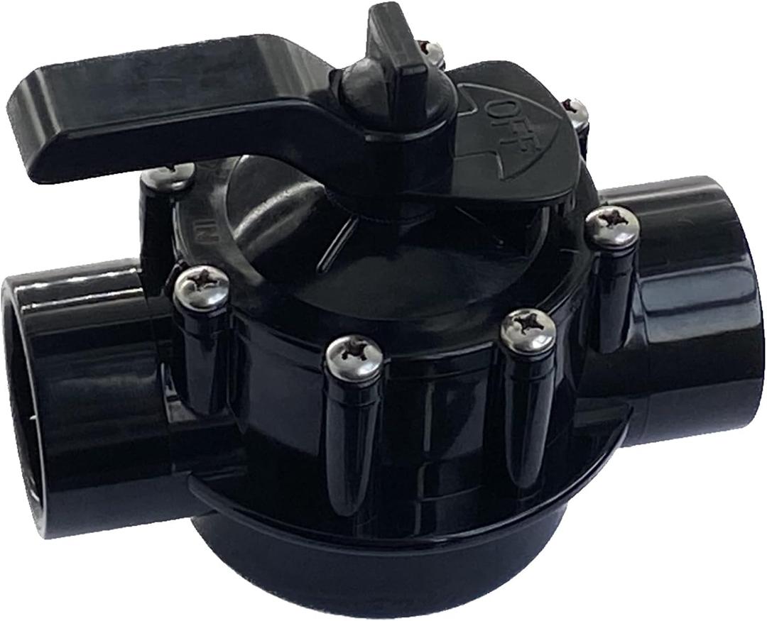4724 4716 263038 2 Port 1.5 & 2 Inch Positive Seal Valve Replacement for Spa Diverter Valve (Black)