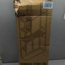 OMOCCUIT Over The Toilet Storage Cabinet, 32" W Over Toilet Bathroom Organizer with Toilet Paper Holder Stand, Home Space-Saving Toilet Rack for Bathroom, Restroom (2 Barn Doors+Open Shelf, Black)