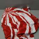 Red Swirl Christmas Throw Blankets Sweet Candy Cane Double Swirl Red and White Throw Blanket Soft Warm Cozy Flannel Blanket for Bedroom Living Rooms Couch Sofa Bed Home Decor 40x50 Inch