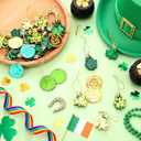 Weysat 98 Pcs St. Patrick's Day Decorations for Tree Shamrock Ornaments Gold Coins Horseshoe Good Luck Clover for Spring Irish St Patrick's Day Table Party Hanging Decor, 15 Style