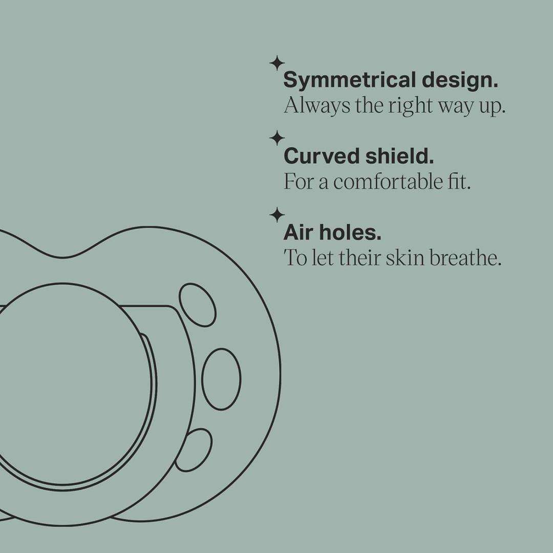 Tommee Tippee Fun Pacifier, 6-18 Months, 3 Pack with a Symmetrical, BPA Free Silicone Nipple