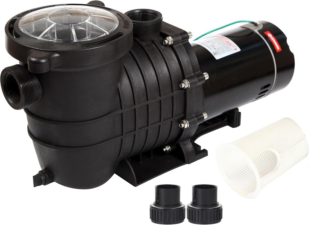 TOPWAY 2HP 110V/230V Dual Voltage Swimming Pool Pump 114GPM Filter Garden lnground and Above Ground Pools Water Pump