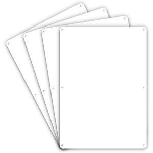 Faittoo Blank Write-On Metal Sign, 4-Pack 10 x 7 Inches Rust Free Aluminum, UV Protected, Waterproof, Weather Resistant, Durable Ink, Easy to Mount
