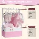 GiftAmaz Pink Wooden Baby Shower Crate Closet, Baby Storage Crate with Handle, Baby Shower Gifts Basket, Baby Welcome Box for Newborn Girls, Pregnancy Gifts for New Parents