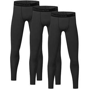 Youth Boys' Compression Leggings Tights Athletic Pants Sports Base Layer for Kids Cold Gear, Size XS