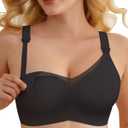 As Fairy Nursing Bras for Breastfeeding Mesh Lace Seamless Maternity Bra Pregnancy Sleep Wireless Bralette (3X-Large, Black)