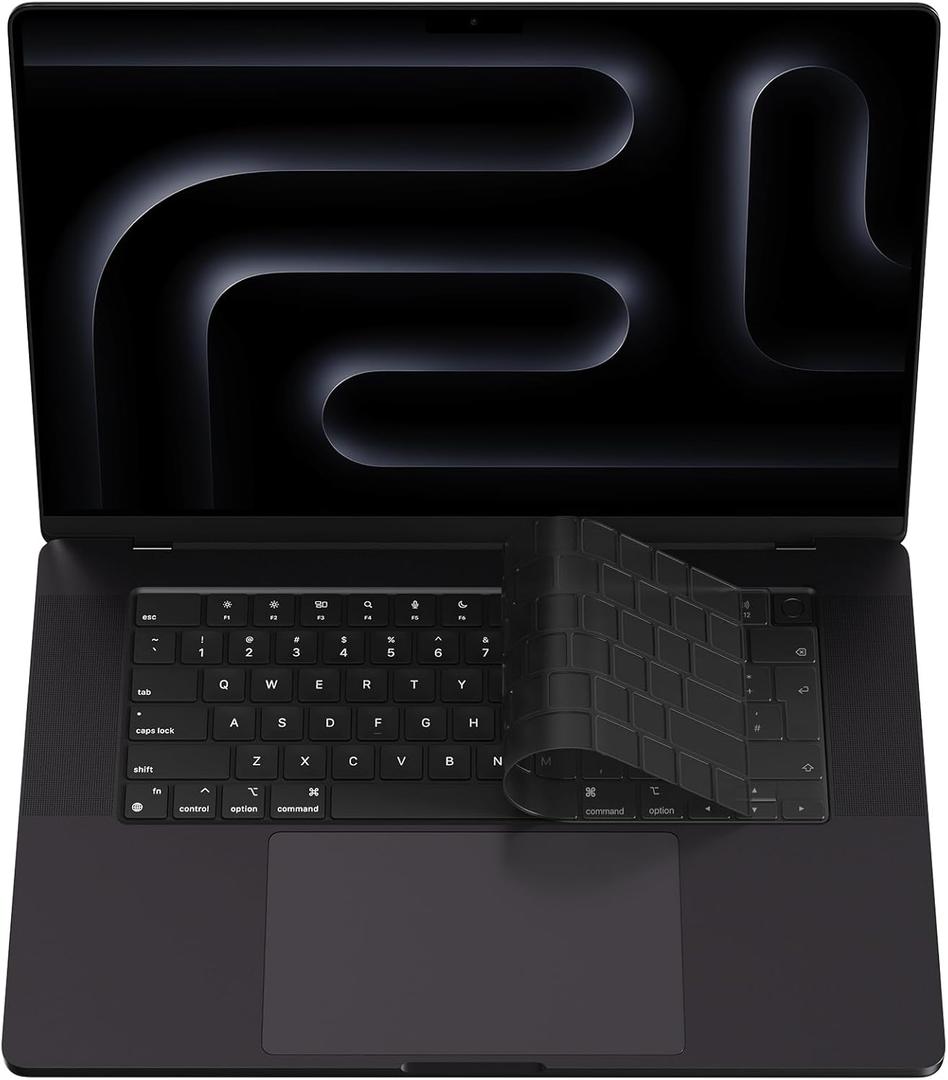 Soonjet Premium Ultra Thin Keyboard Cover Protector, Compatible with 2021 2022 2023 2024 M1/ M2/ M3/ M4 Pro/ Max MacBook Pro 14/ 16, M2/ M3 MacBook Air 13/ 15, EU/ UK Layout