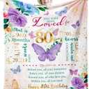 ZWERIVP 80th Birthday Gifts for Women, Best Present for 80 Year Old Woman Birthday, 1946 Present for Women Mom, Happy 80yr Bday Gifts Ideas, 80th Woman Bday Decorations Throw Blanket 50"X60"